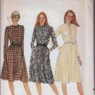 Butterick 4046 Misses Shirtdress w/ Flared Skirt 80s Sewing Pattern Sz 12