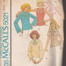 McCall's 5021-Vtg 70's Woman Tops with Embroidery Transfer Sewing Pattern Sz SM