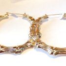 Bamboo Hoop Earrings 3.5 inch Gold Tone Hoop Earrings