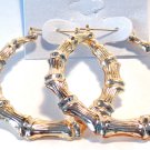 Bamboo Hoop Earrings 2.5 inch Gold Tone Hoop Earrings