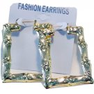 Bamboo Hoop Earrings 3 inch Square Gold Tone Hoop Earrings