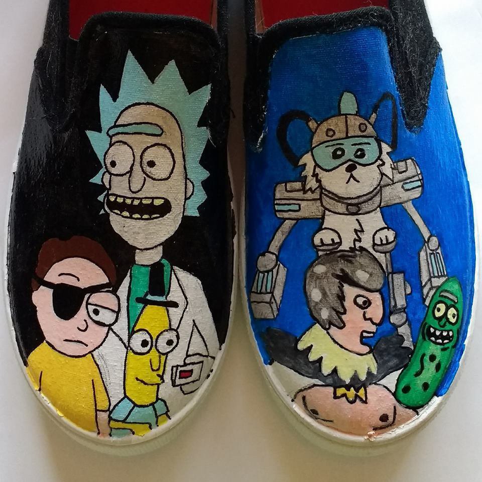 Rick And Morty Hand Painted Shoes