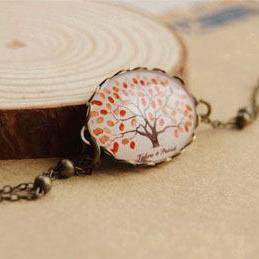 Retro Tree of Life Bronze & Gemstone Bracelet