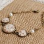 Handmade Bronze & Gemstone Floral Bracelet