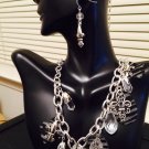 Zebra Print Necklace And Earrings Set
