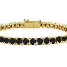 Black Diamond Prong-Set Tennis Bracelet  14K Yellow Gold  10.00 CT Diamonds