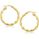 14K Yellow Gold Hoop Earrings (1 1/8 inch)