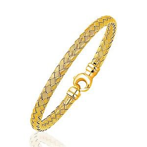 Fancy Weave Bangle in 14K Yellow Gold (5.0mm)