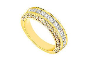 Diamond Wedding Band 14K Yellow Gold - 2.00 CT Diamonds