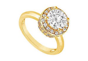 Diamond Engagement Ring 14K Yellow Gold - 1.00 CT Diamonds