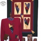 Patch Hearts Country Primitive  Applique Pattern for Quilt  Sweatshirt, PATTERN ONLY  TCB 204-1