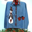 Snowbranch Mittens Country Primitive Snowman Applique FABRIC ONLY  TCB 203