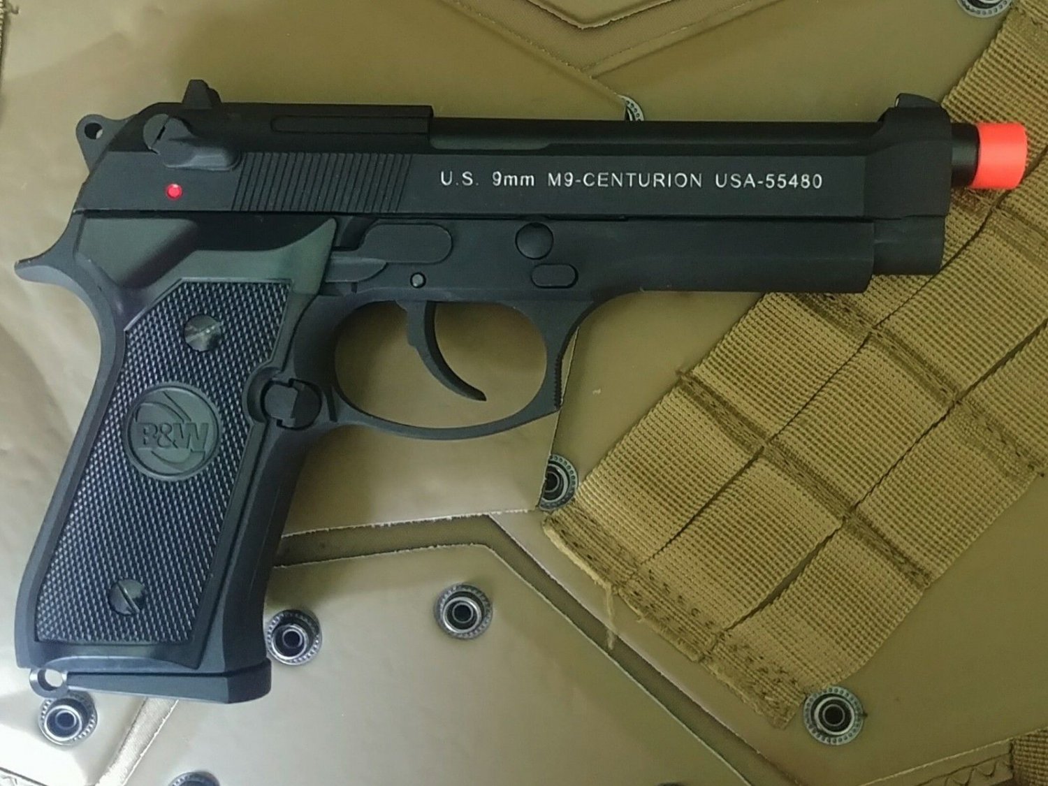 B&W green gas blowback M9 Beretta full metal airsoft pistol gun US