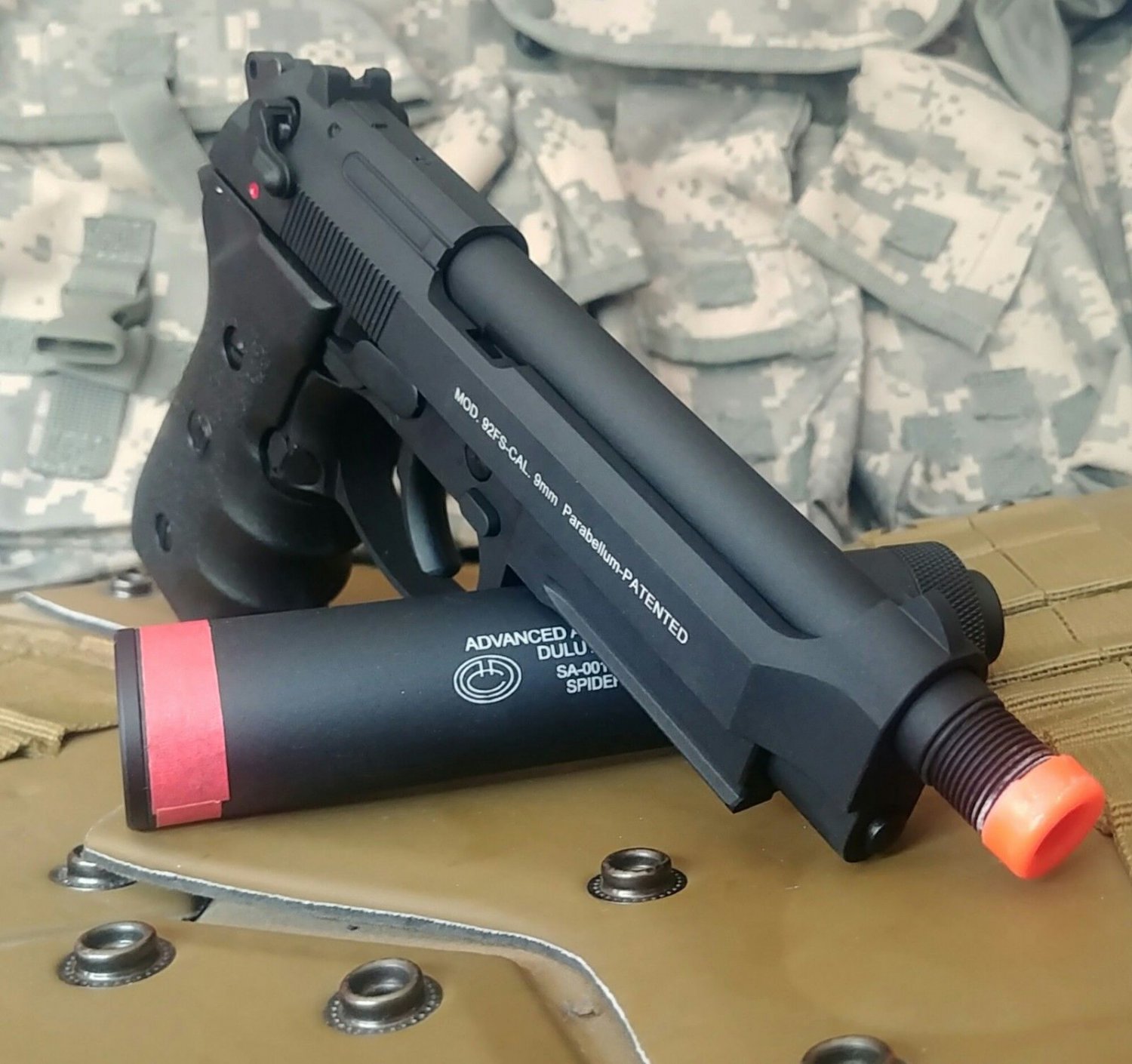 KJW M9 green gas blowback Beretta full metal airsoft pistol w barrel