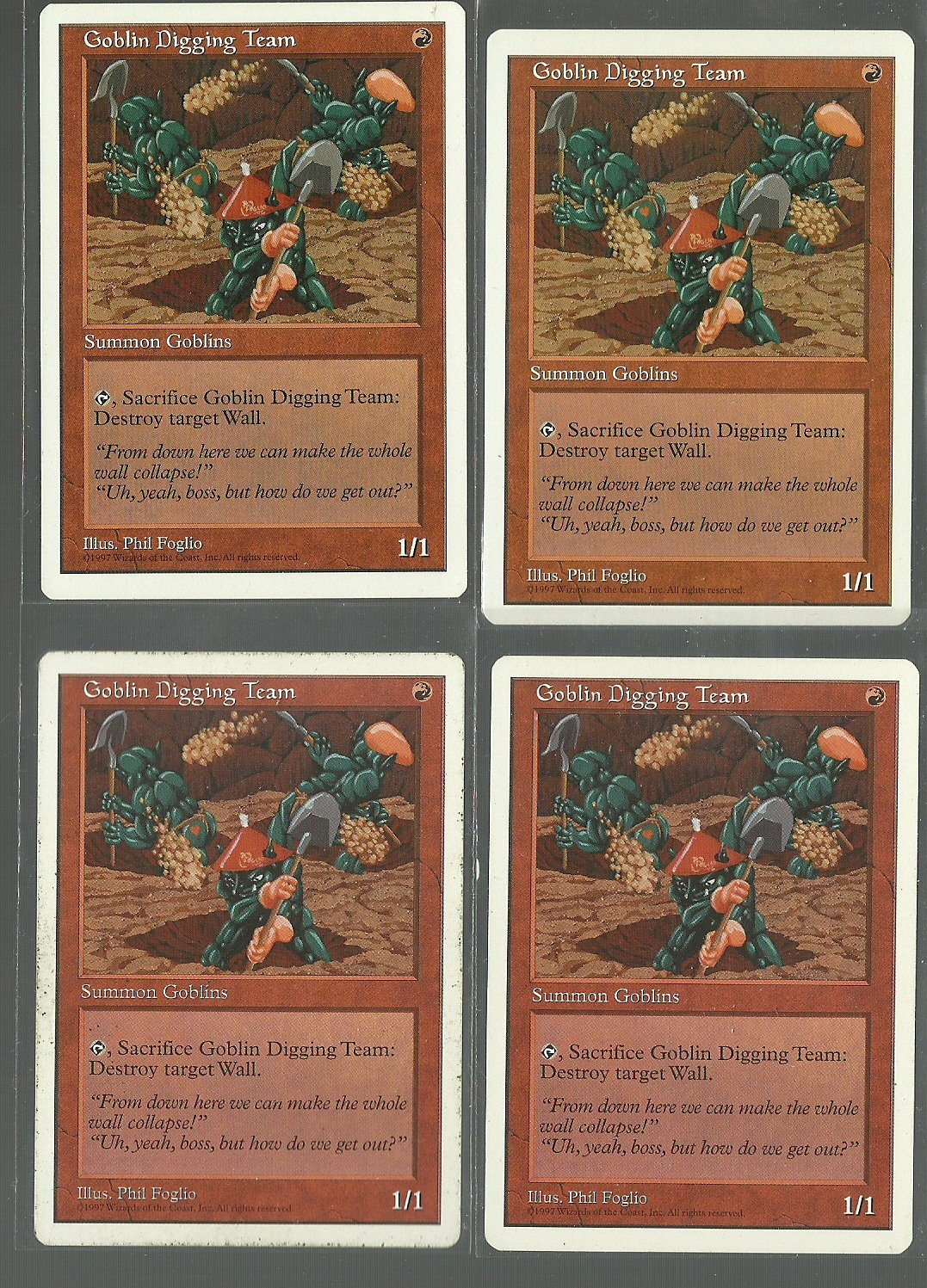 Goblin Digging Team x4 NM 5th Edition