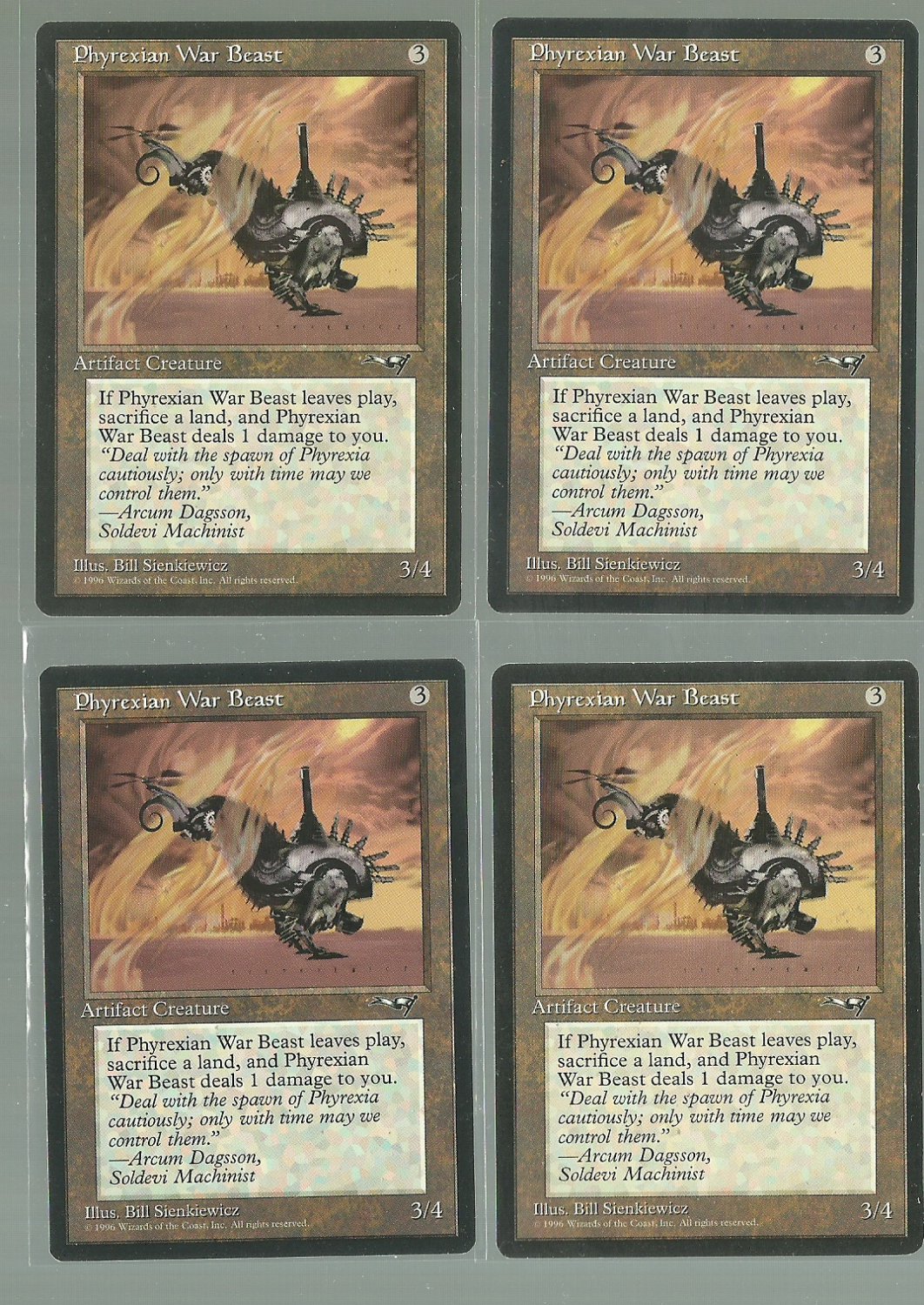 Phyrexian War Beast V1 x4 NM Alliances