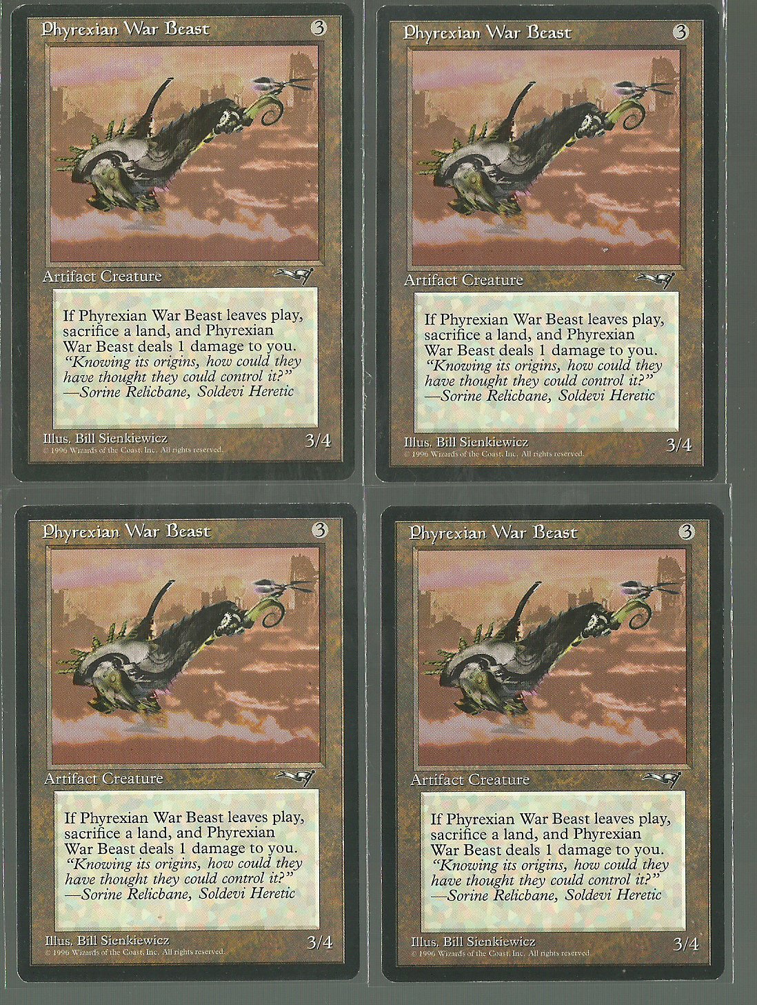 Phyrexian War Beast V2 x4 NM Alliances