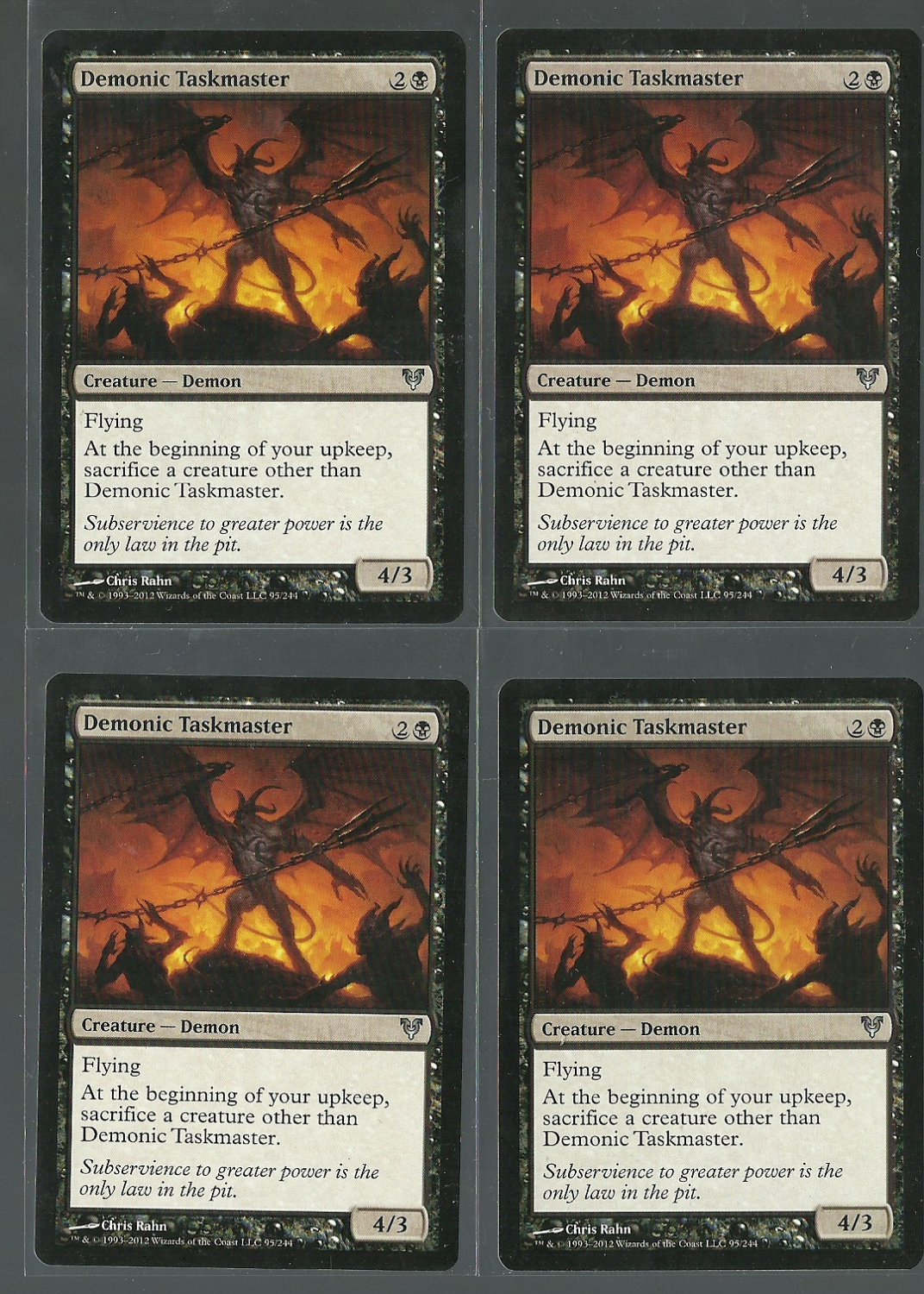 Demonic Taskmaster x4 NM Avacyn Restored Magic the Gathering