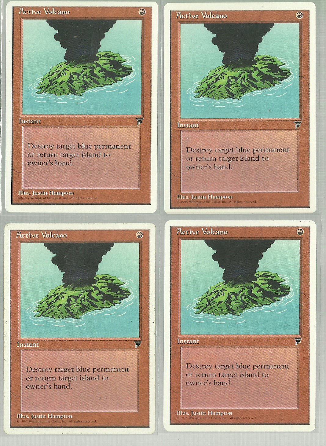 Active Volcano x4 NM Chronicles Magic the Gathering