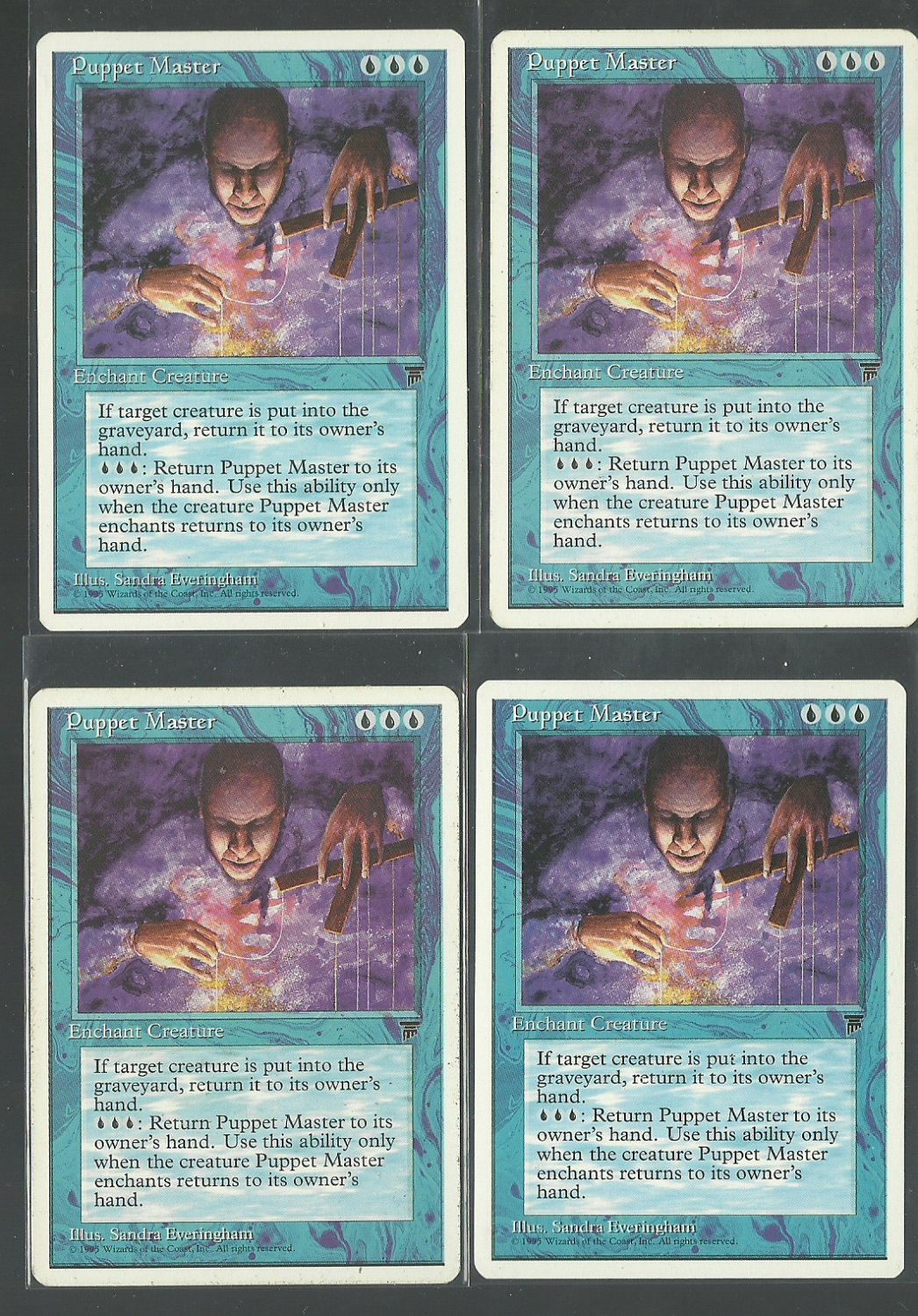 Puppet Master x4 NM Chronicles Magic the Gathering
