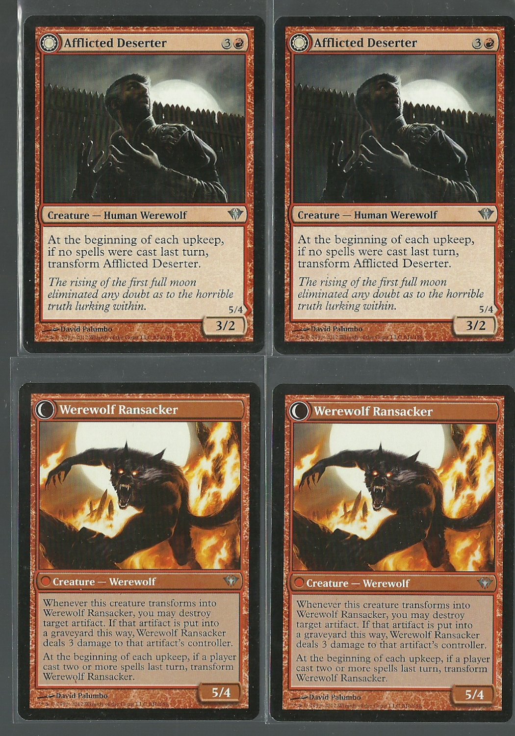 Afflicted Deserter x4 NM Dark Ascension Magic the Gathering