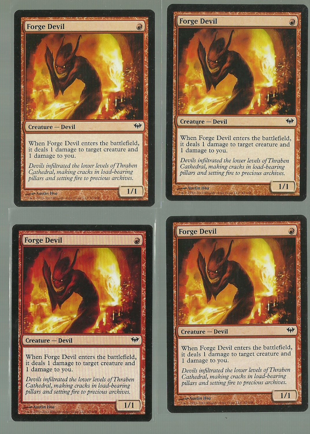 Forge Devil x4 NM Dark Ascension Magic the Gathering