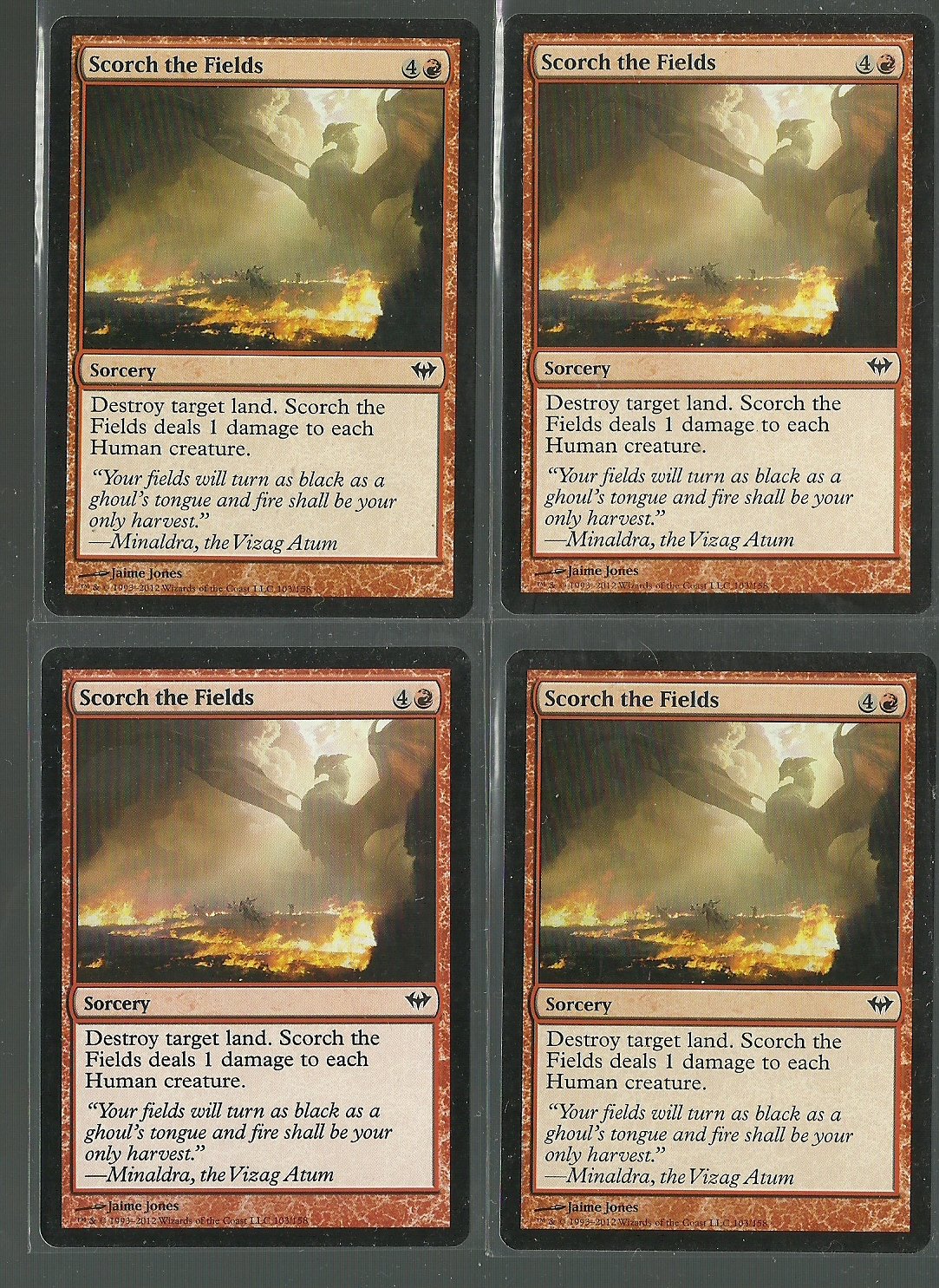 Scorch the Fields x4 NM Dark Ascension Magic the Gathering