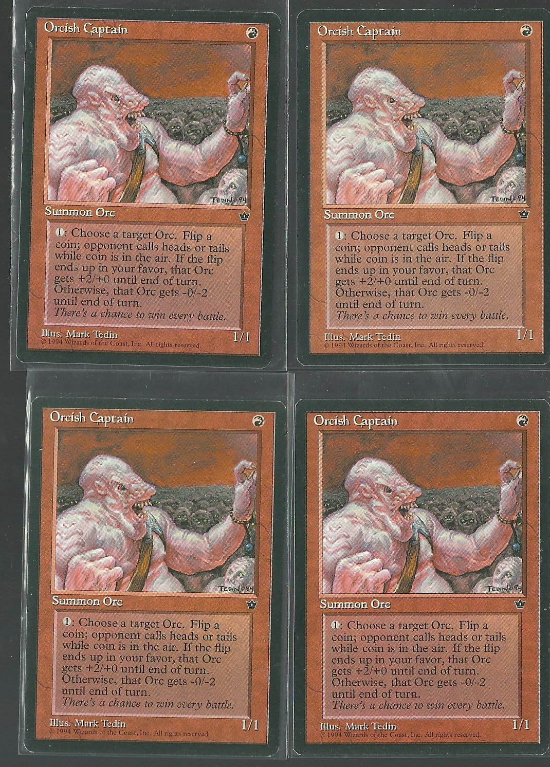 Orcish Captain x4 Good Fallen Empires Magic the Gathering