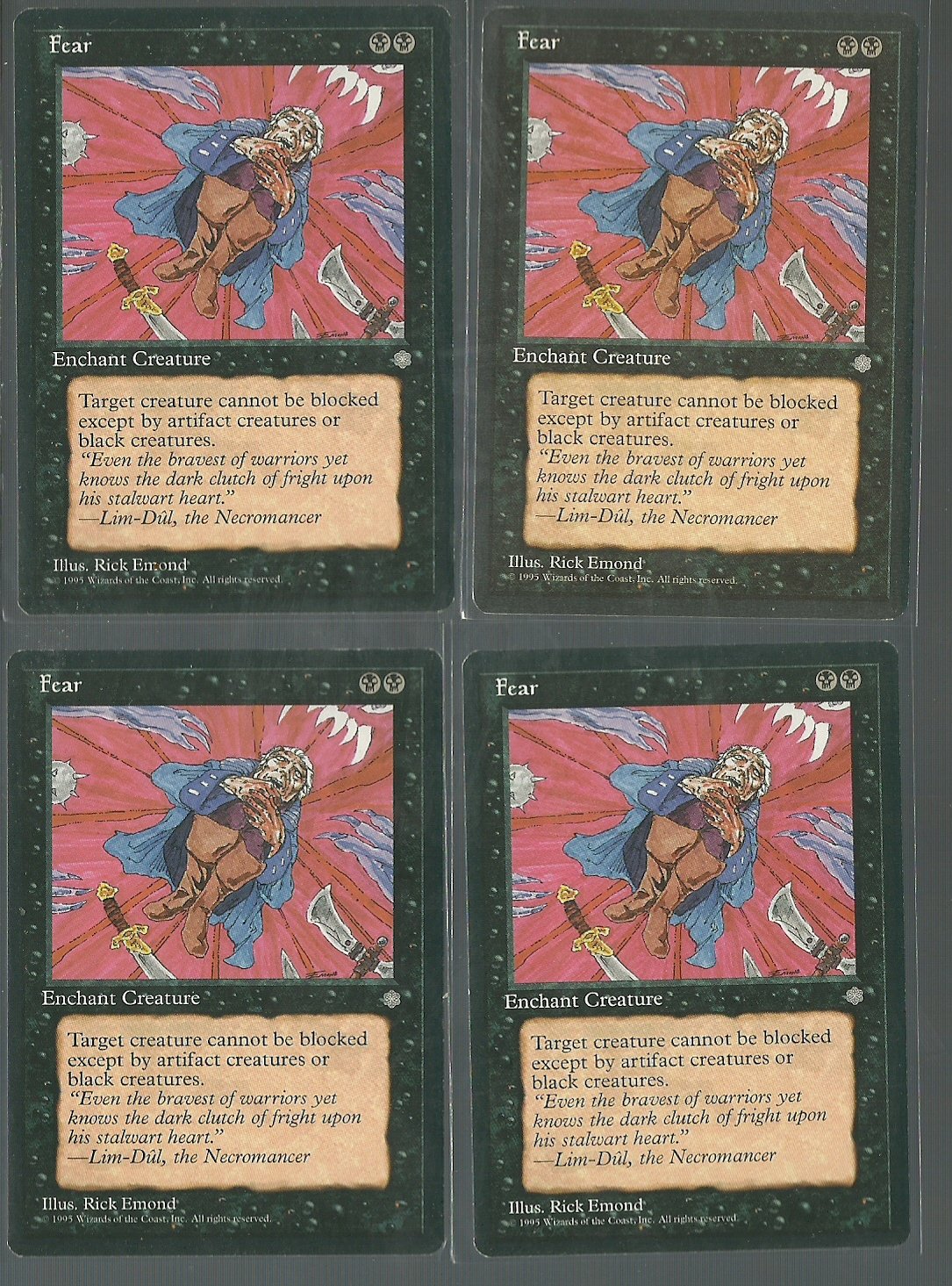 Fear x4 Good Ice Age Magic the Gathering
