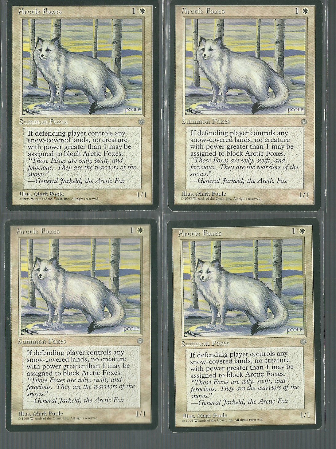 Arctic Foxes x4 Good Ice Age Magic the Gathering