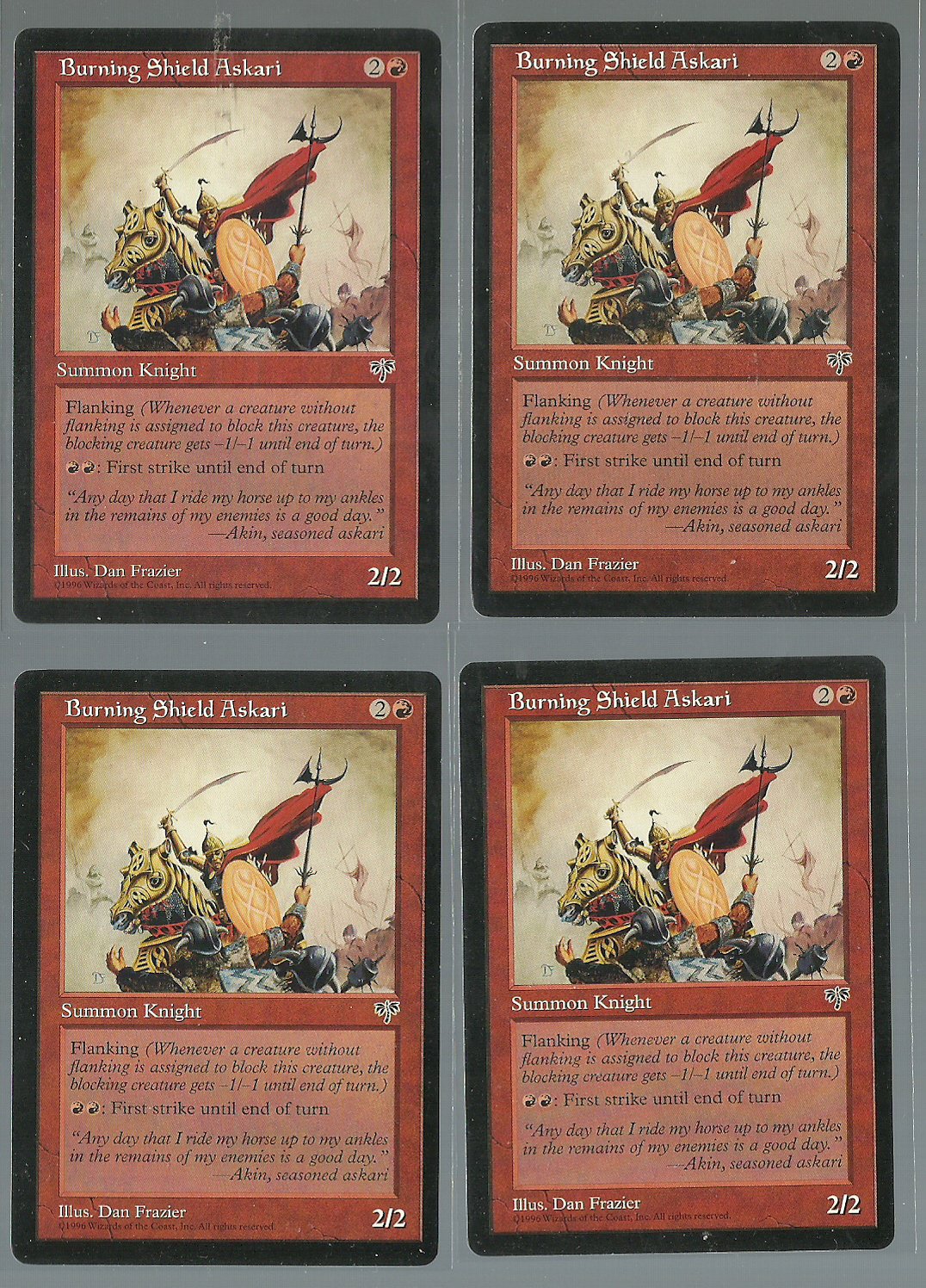 Burning Shield Askari x4 NM Mirage Magic the Gathering