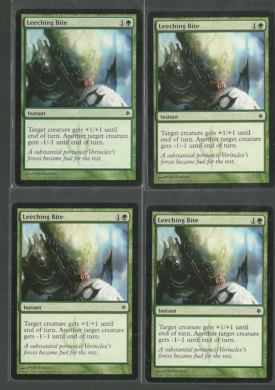 Leeching Bite x4 NM New Phyrexia Magic the Gathering