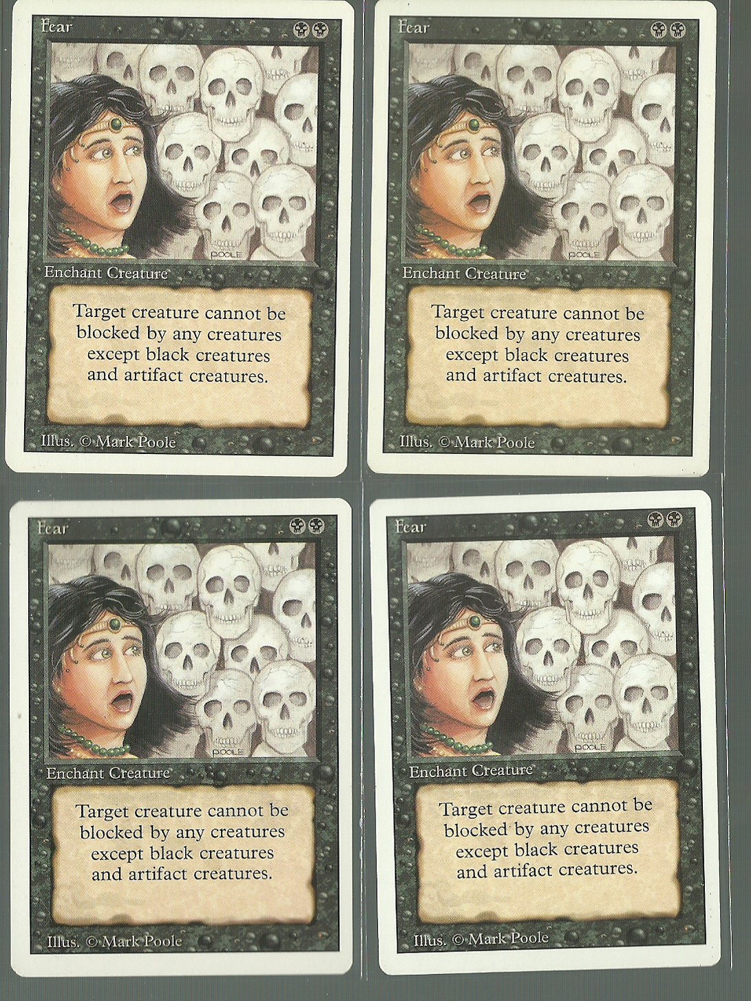Fear x4 - NM - Revised - Magic the Gathering