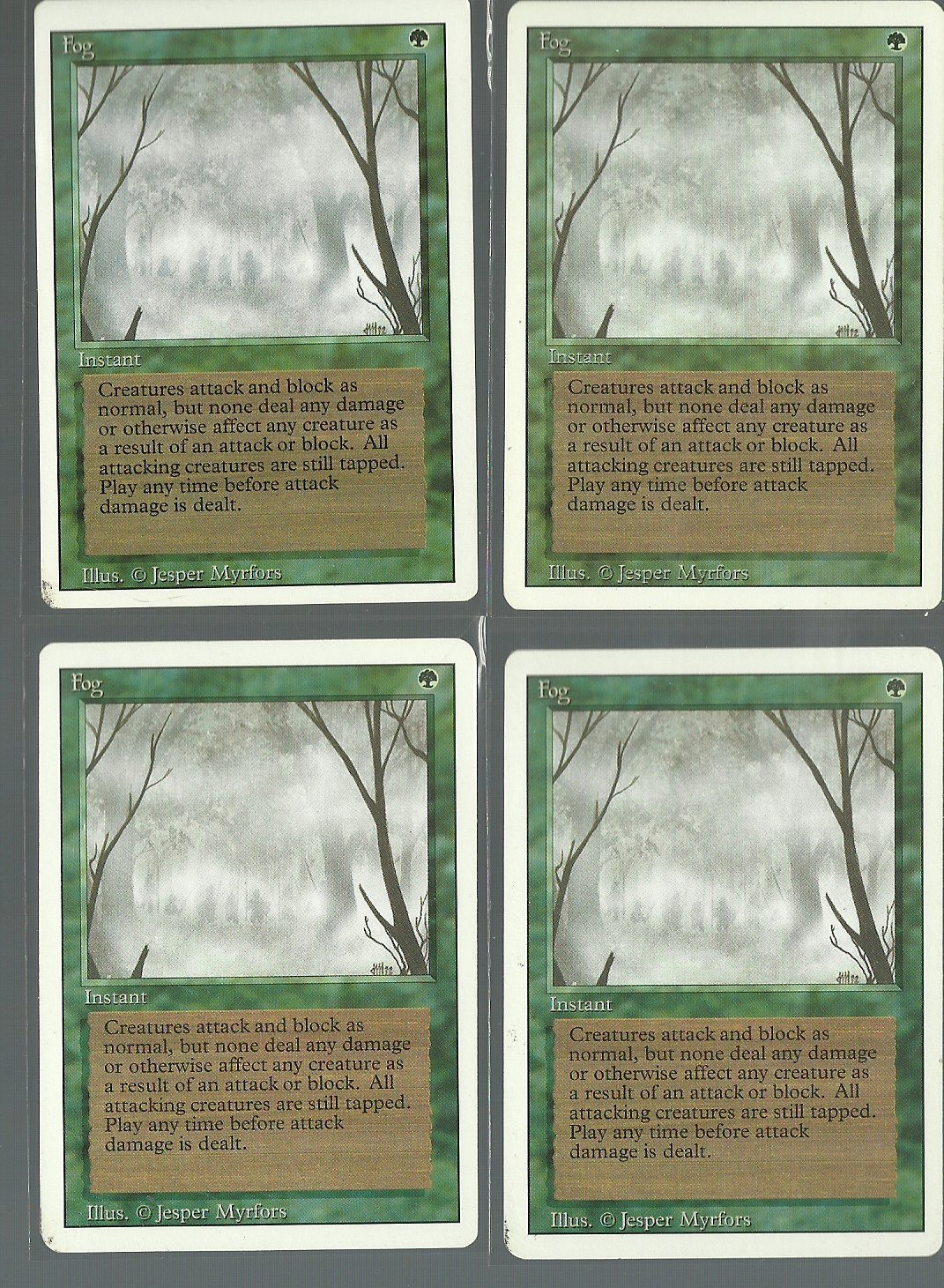 Fog x4 - NM - Revised - Magic the Gathering