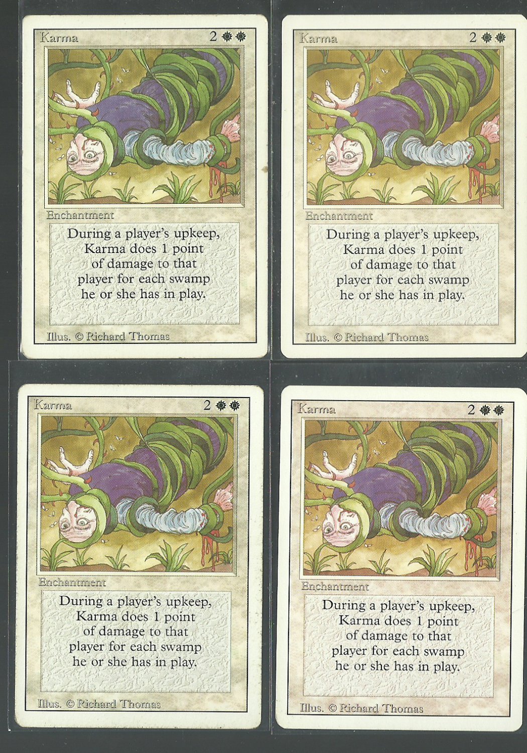 Karma x4 NM Revised Magic the Gathering