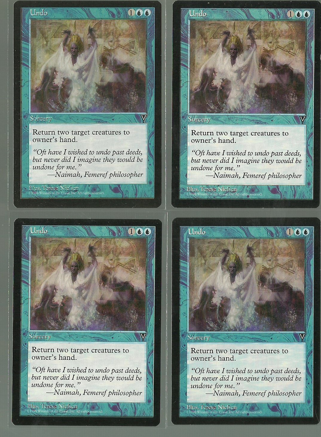 Undo x4 NM Visions Magic the Gathering