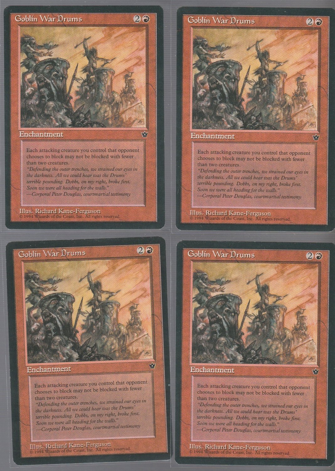 Goblin War Drums V2 x4 - Good - Fallen Empires - Magic the Gathering