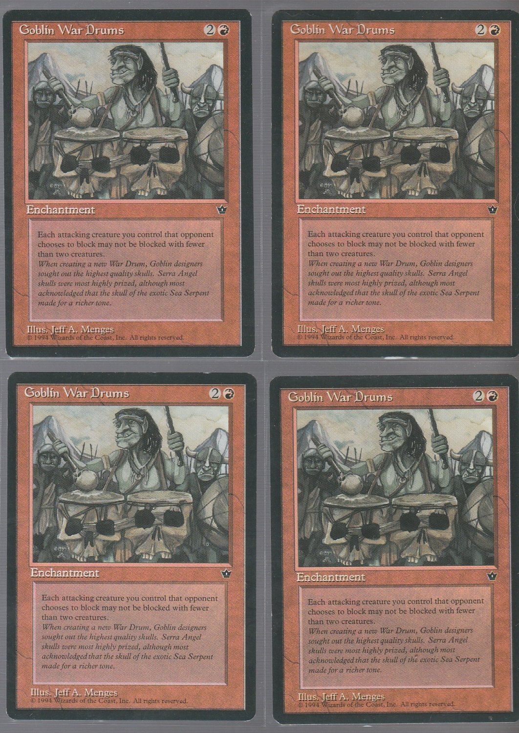 Goblin War Drums V4 x4 - Good - Fallen Empires - Magic the Gathering