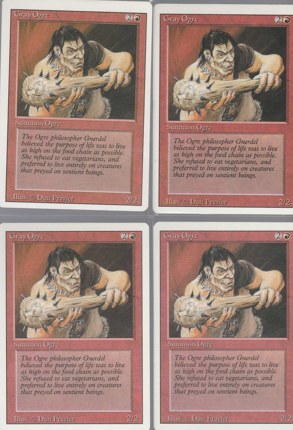 Gray Ogre x4 - NM - Revised - Magic the Gathering