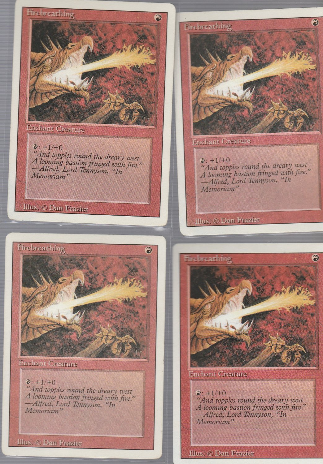 Firebreathing x4 - VG - Revised - Magic the Gathering