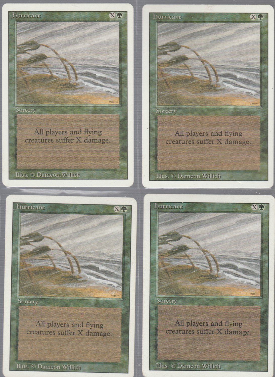 Hurricane x4 - NM - Revised - Magic the Gathering