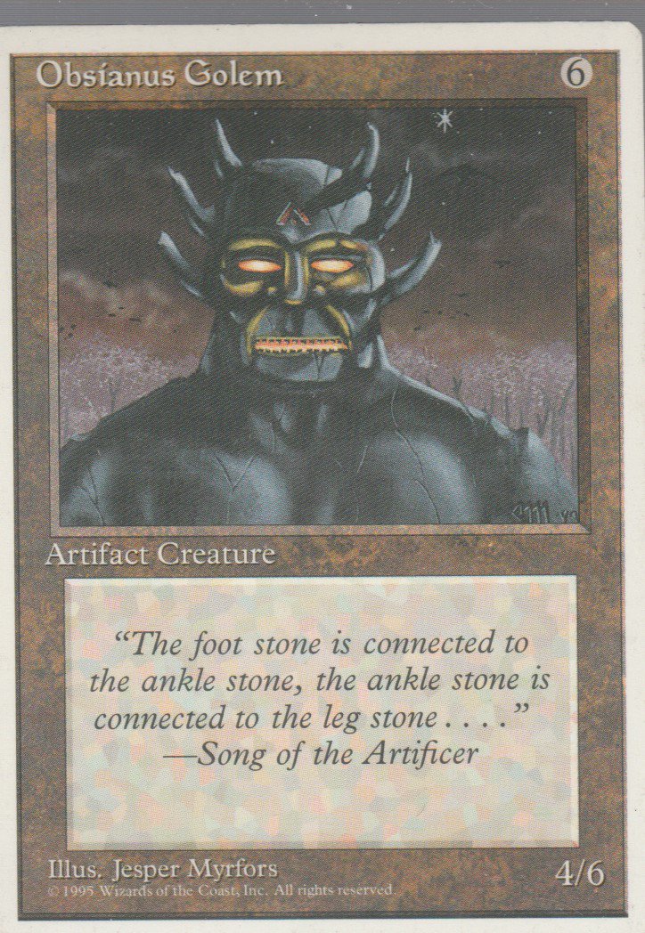 Obsianus Golem - VG - 4th Edition - Magic the Gathering
