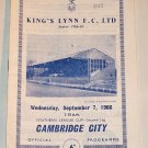 KINGS LYNN v CAMBRIDGE CITY - 07.SEP.1966 - Football Programme