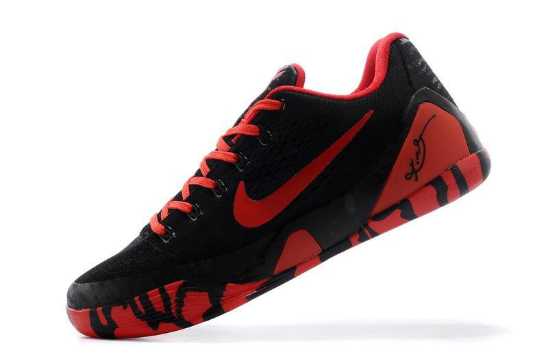 Cheap 653972-702 Nike Kobe 9 EM Black Red basketball shoes