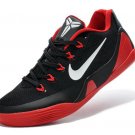 Nike 646701-100 Kobe 9 EM Low Black Red White Mens Basketball Shoes