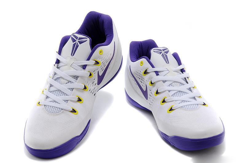white purple basketball shoes