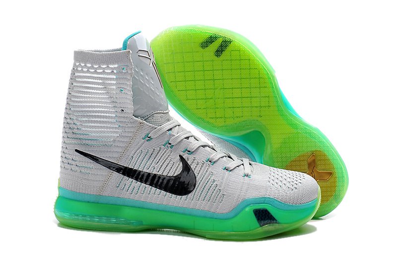 2015 NIKE Kobe 10 high top men basketball shoes grey green
