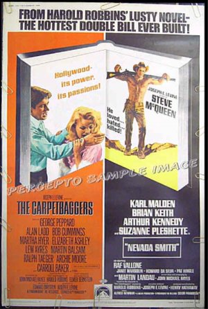NEVADA SMITH / CARPETBAGGERS ~ '68 Movie Poster 40x60 ~ STEVE McQUEEN / CARROLL BAKER