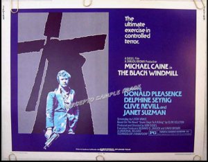 The BLACK WINDMILL ~ Fine-Cond '74 Half-Sheet Movie Poster ~ MICHAEL CAINE