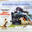 RIDE A WILD PONY ~ Fine-Cond Rolled '76 Half Sheet Movie Poster ~ WALT DISNEY